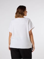 Live Unlimited White Linen Seamed Detail Top - Image 2 of 3