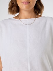 Live Unlimited White Linen Seamed Detail Top - Image 3 of 3