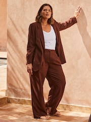 Live Unlimited Brown Linen Blazer - Image 4 of 6