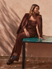 Live Unlimited Brown Linen Blazer - Image 6 of 6