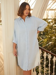 Live Unlimited Blue Linen Shirt Dress - Image 2 of 5