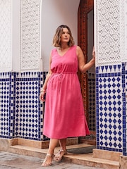Live Unlimited Pink Blend Drawstring Dress - Image 1 of 1
