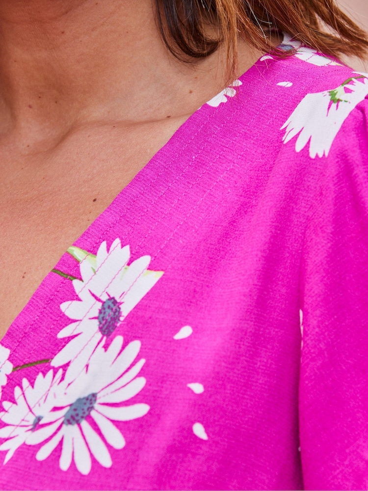 Live Unlimited Pink Flutter Sleeve Dress - Image 2 of 4