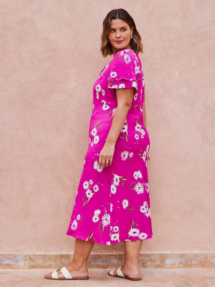 Live Unlimited Pink Flutter Sleeve Dress - Image 4 of 4