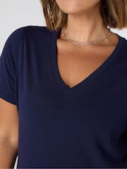 Live Unlimited Blue 100% Cotton Slub T-Shirt Dress - Image 2 of 3