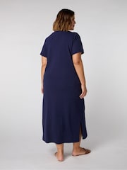 Live Unlimited Blue 100% Cotton Slub T-Shirt Dress - Image 3 of 3