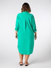 Live Unlimited Green Linen Shirt Dress - Image 4 of 4