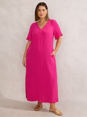Live Unlimited Pink V-Neck Dress - Image 1 of 5