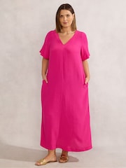 Live Unlimited Pink V-Neck Dress - Image 2 of 5