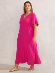 Live Unlimited Pink V-Neck Dress - Image 3 of 5