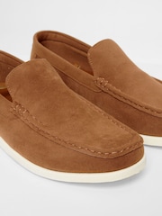 Threadbare Brown Faux Suede Slip On Loafers - Image 3 of 4