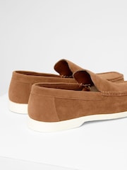 Threadbare Brown Faux Suede Slip On Loafers - Image 4 of 4