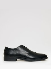 Threadbare Black Faux Leather Brogues - Image 1 of 4