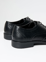 Threadbare Black Faux Leather Brogues - Image 4 of 4