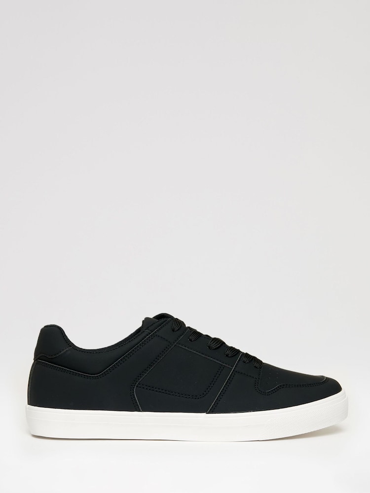 Threadbare Black Court Trainers - Image 1 of 4