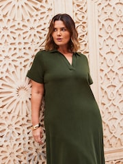 Live Unlimited Green Polo Neck 100% Cotton Dress - Image 2 of 6