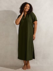 Live Unlimited Green Polo Neck 100% Cotton Dress - Image 3 of 6