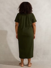 Live Unlimited Green Polo Neck 100% Cotton Dress - Image 4 of 6
