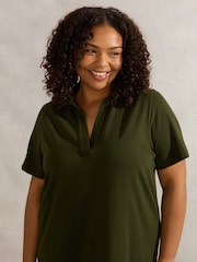 Live Unlimited Green Polo Neck 100% Cotton Dress - Image 5 of 6