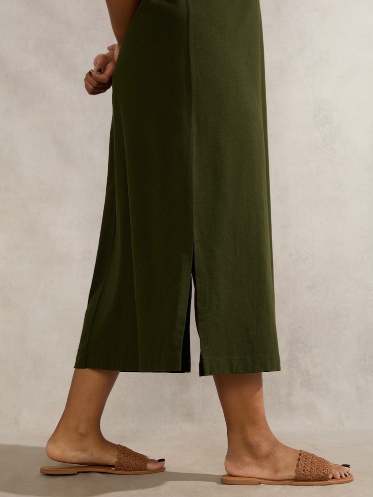 Live Unlimited Green Polo Neck 100% Cotton Dress - Image 6 of 6