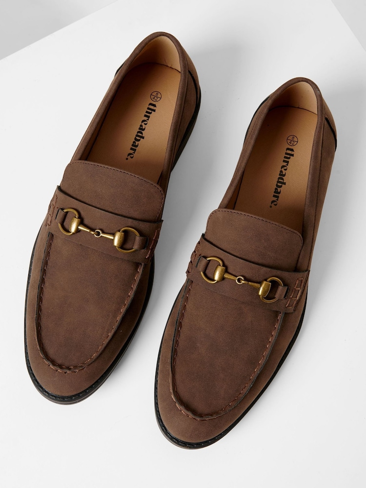 Threadbare Brown Snaffle Loafers - Image 2 of 4