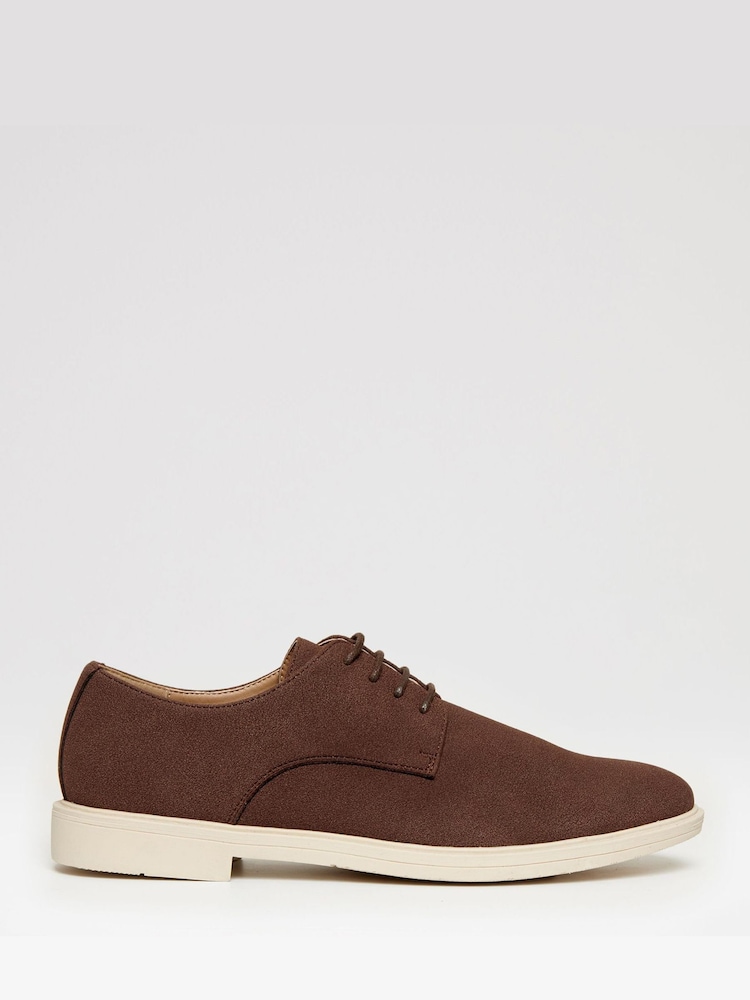 Threadbare Brown Faux Suede Desert Shoes - Image 1 of 4 Threadbare Brown Faux Suede Desert Shoes - Image 1 of 4