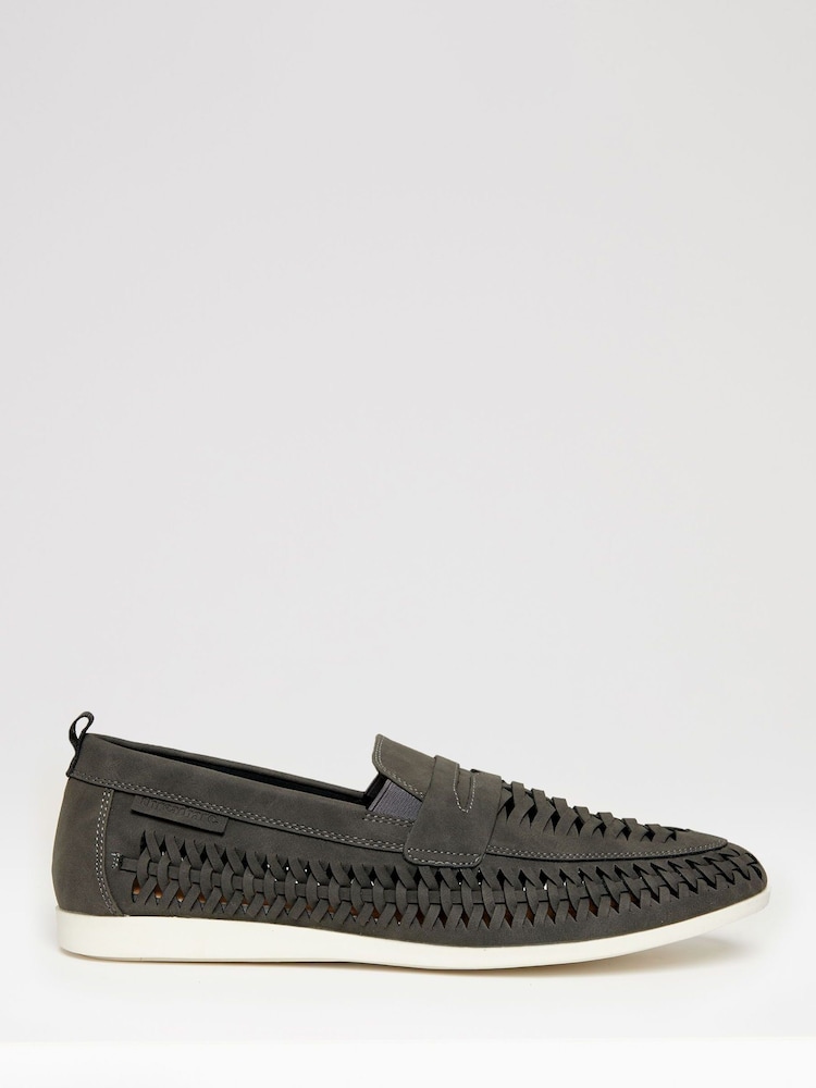 siva - Threadbare Faux Suede Woven Loafers - Slika 1 iz 4