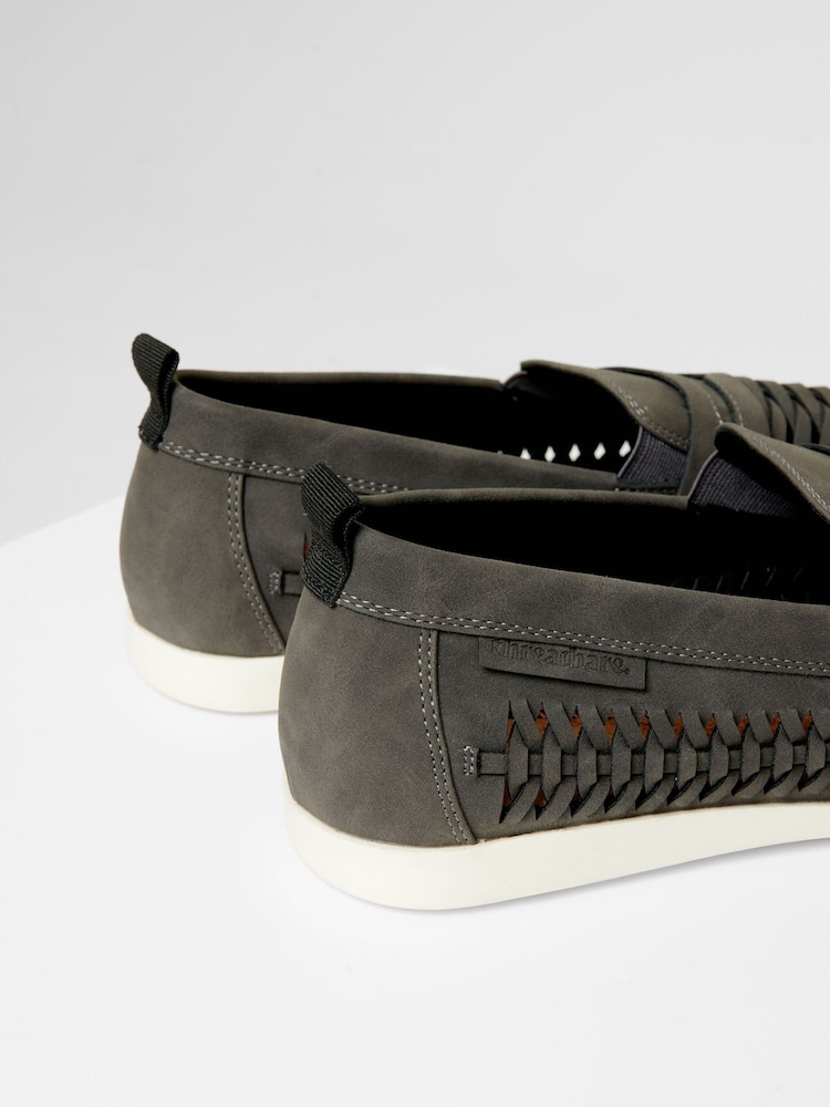 siva - Threadbare Faux Suede Woven Loafers - Slika 4 iz 4