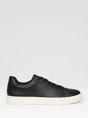 Threadbare Black PU Court Trainers - Image 1 of 4