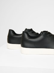 Threadbare Black PU Court Trainers - Image 3 of 4