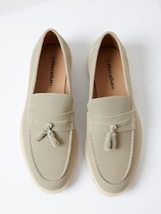 Threadbare Grey Faux Suede Tassel Loafers - Image 2 of 4