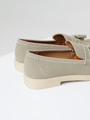Threadbare Grey Faux Suede Tassel Loafers - Image 4 of 4