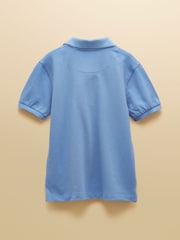 Joules Boys' Woody Blue Short Sleeve Cotton Polo Shirt - Image 2 of 5