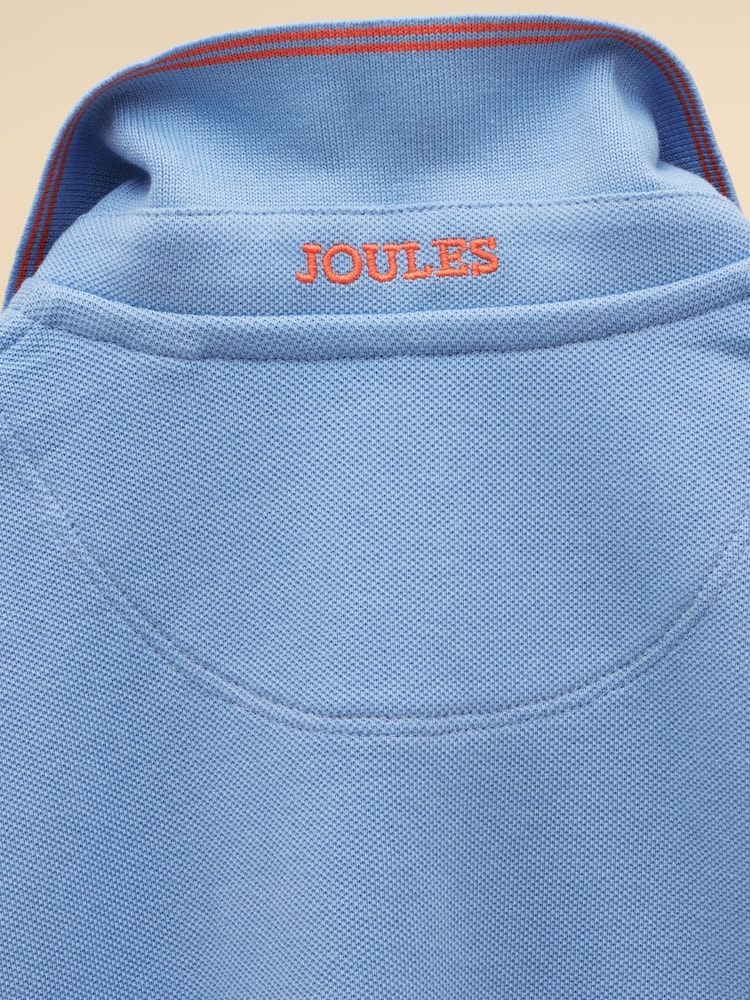 Joules Boys' Woody Blue Short Sleeve Cotton Polo Shirt - Image 5 of 5