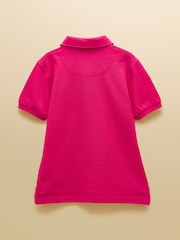 Joules Boys' Woody Raspberry Pink Short Sleeve Cotton Polo Shirt - Image 2 of 5