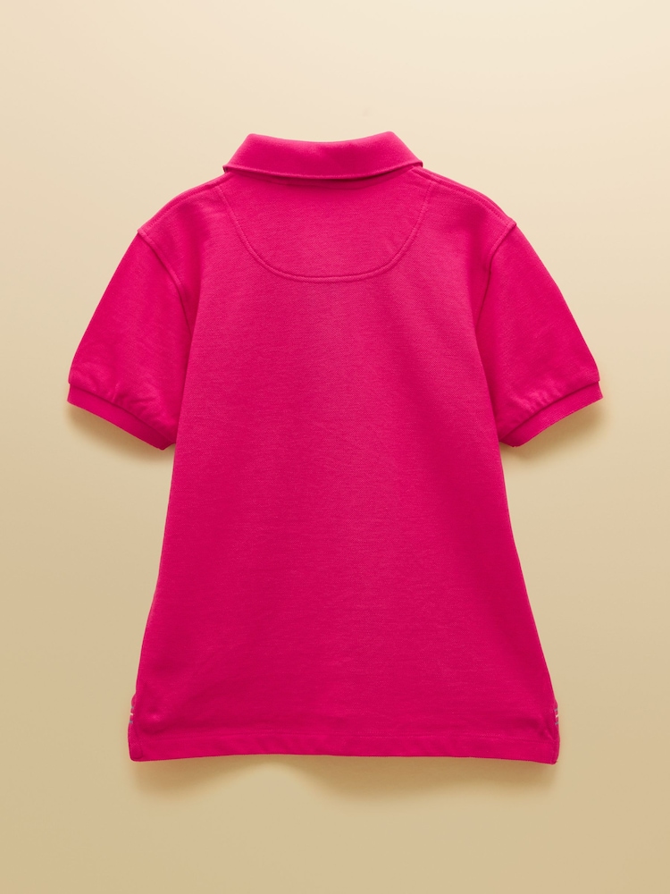 Joules Boys' Woody Raspberry Pink Short Sleeve Cotton Polo Shirt - Image 2 of 5