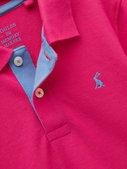 Joules Boys' Woody Raspberry Pink Short Sleeve Cotton Polo Shirt - Image 3 of 5