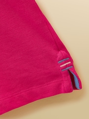 Joules Boys' Woody Raspberry Pink Short Sleeve Cotton Polo Shirt - Image 4 of 5