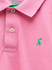 Joules Boys' Woody Pink Short Sleeve Cotton Polo Shirt - Image 7 of 8
