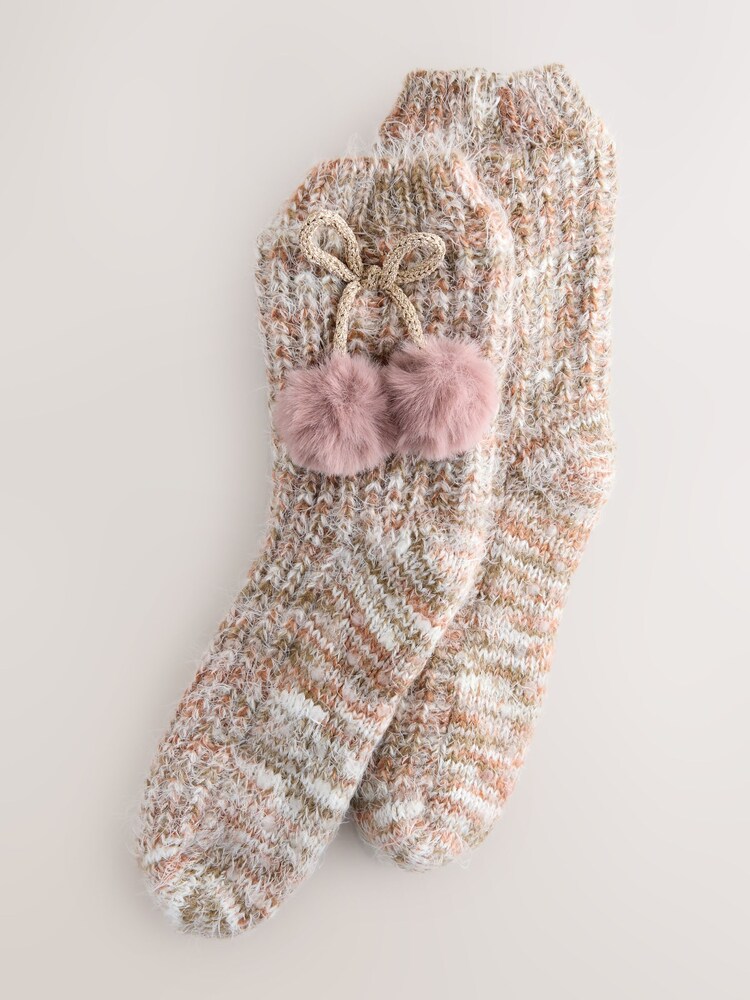 Neutral Chunky Slipper Socks 1 Pack - Image 1 of 4 Neutral Chunky Slipper Socks 1 Pack - Image 1 of 4