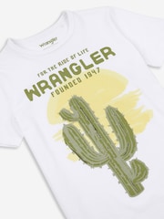 Wrangler White Boys Western Cactus 100% Cotton T-Shirt - Image 3 of 7