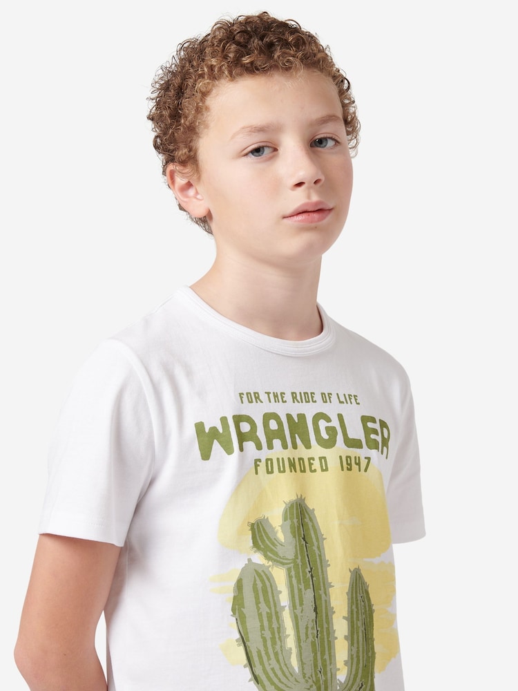 Wrangler Boys Western Cactus 100% Cotton T-Shirt - Image 5 of 7