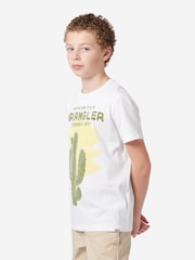 Wrangler White Boys Western Cactus 100% Cotton T-Shirt - Image 6 of 7