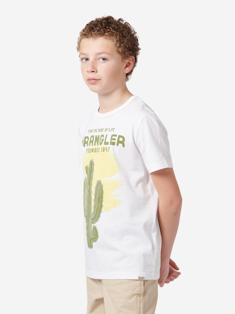 Wrangler Boys Western Cactus 100% Cotton T-Shirt - Image 6 of 7