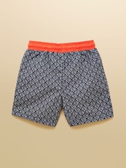 Noir/Blanc - Short de bain Joules Ocean imprimé garçon - Image 2 de 4