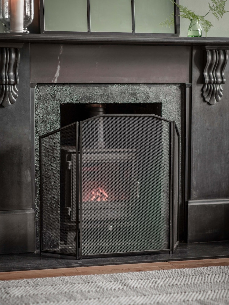 Garden Trading Black Latton Folding Firescreen - Image 1 of 2