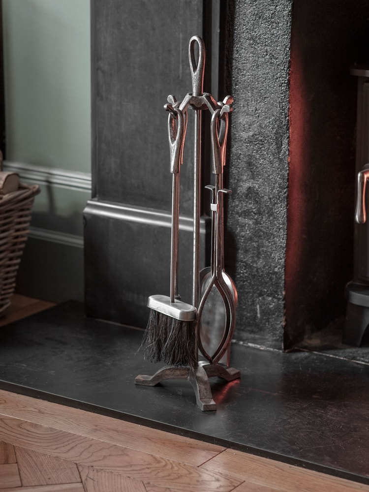 Garden Trading Antique Pewter Latton Fireside Tool Set - Image 1 of 2