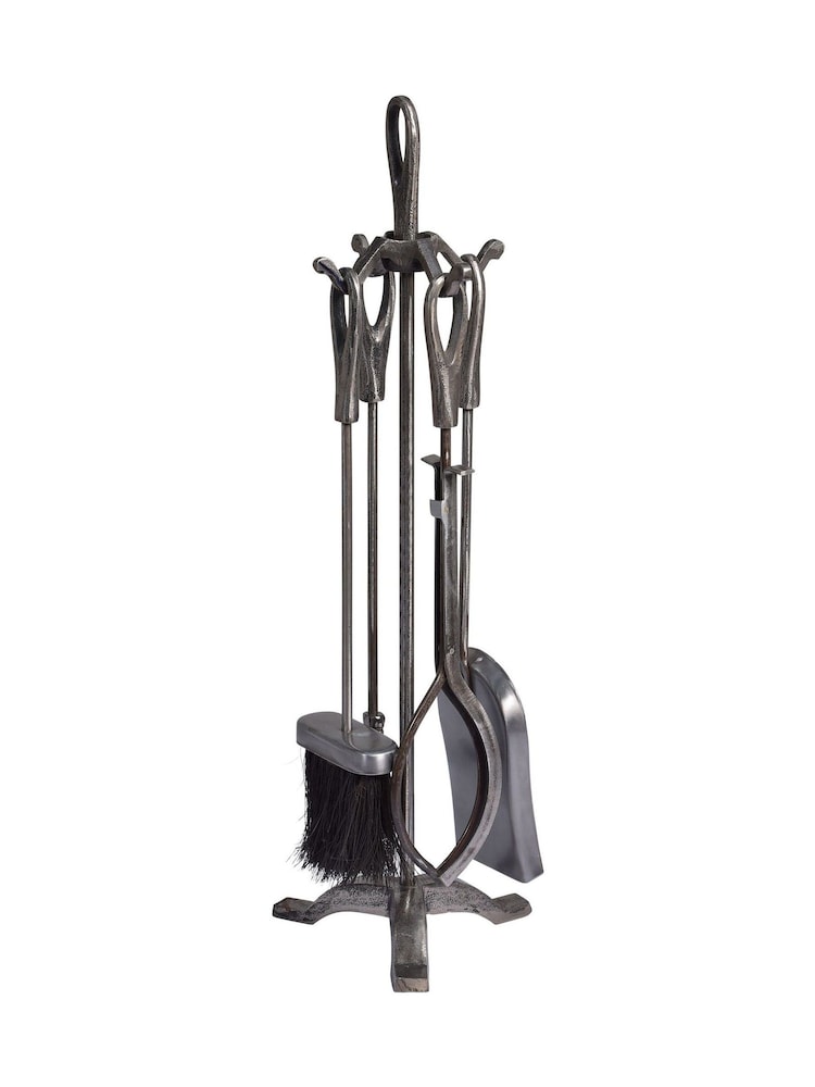 Garden Trading Antique Pewter Latton Fireside Tool Set - Image 2 of 2 Garden Trading Antique Pewter Latton Fireside Tool Set - Image 2 of 2