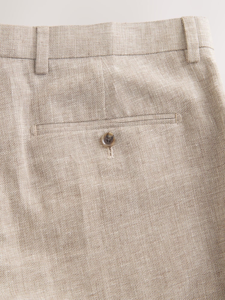 Neutral Tailored Fit Linen Blend Texture Suit Trousers - Image 5 of 5 Neutral Tailored Fit Linen Blend Texture Suit Trousers - Image 5 of 5