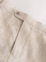Neutral Tailored Fit Linen Blend Texture Suit Trousers - Image 9 of 10